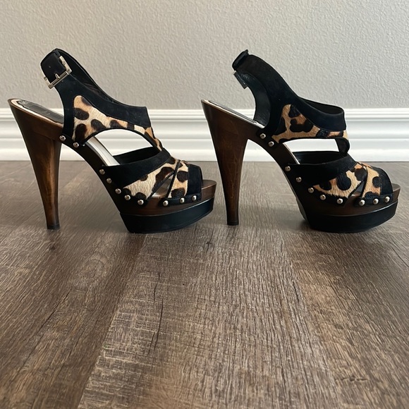 Christian Dior Leopard and Wood Heels - Picture 3 of 16